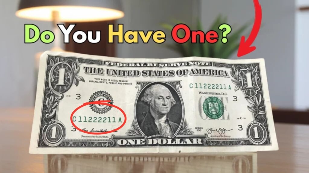 2017 $1 Bill With Ladder Serial Number